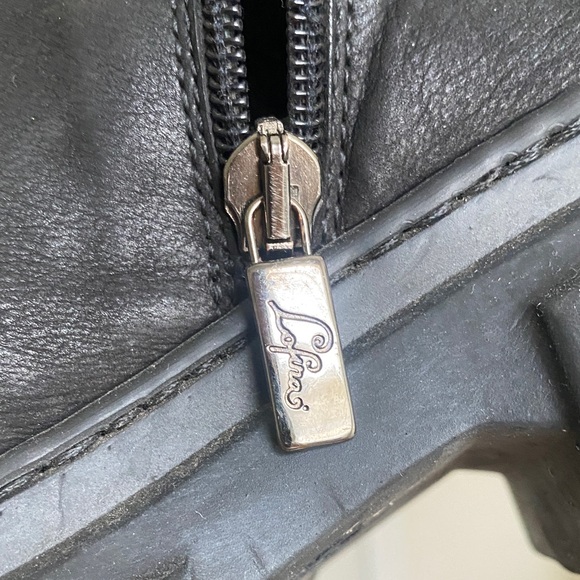 Sleek Black Lofina Combat Boots for Women - Picture 2 of 6